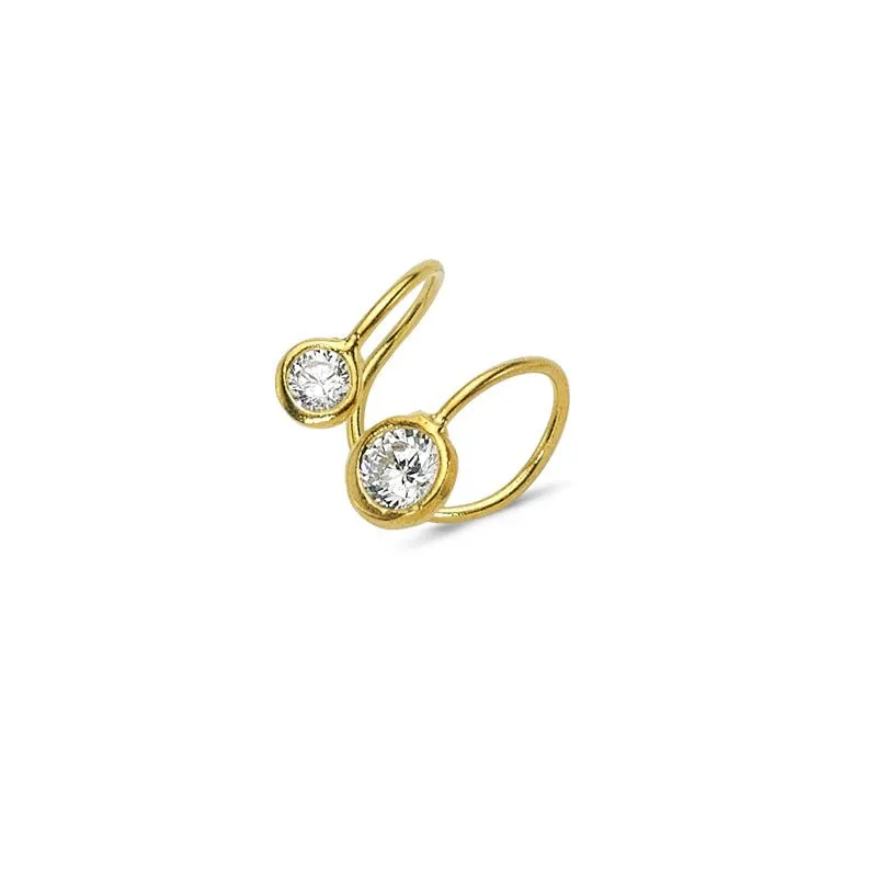 Dainty Simple Mini Bezel Ear Cuff Earrings in Silver