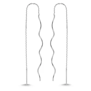 Dainty Simple Minimalist Swirl Threader Earrings