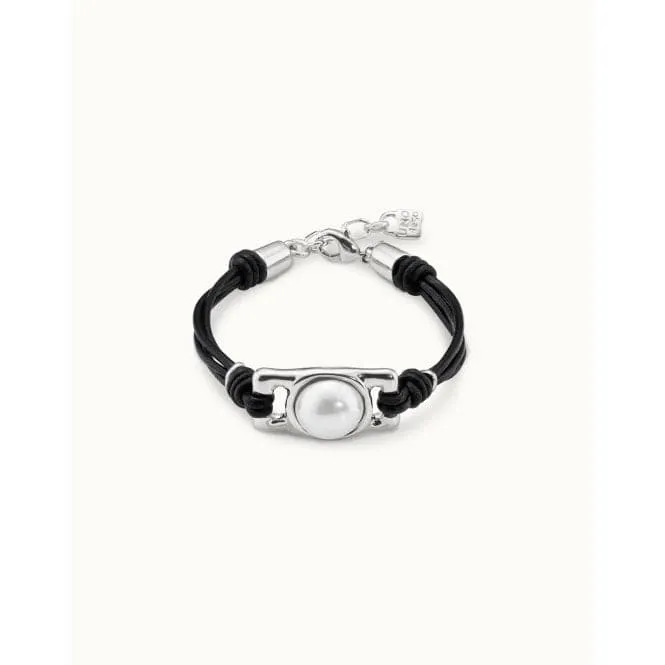 Darling White Leather Pearl Shell Bracelet