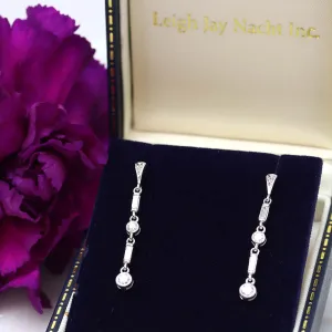 Dazzling Diamond Chain Drop Earrings in 18k White Gold #LE16117-01