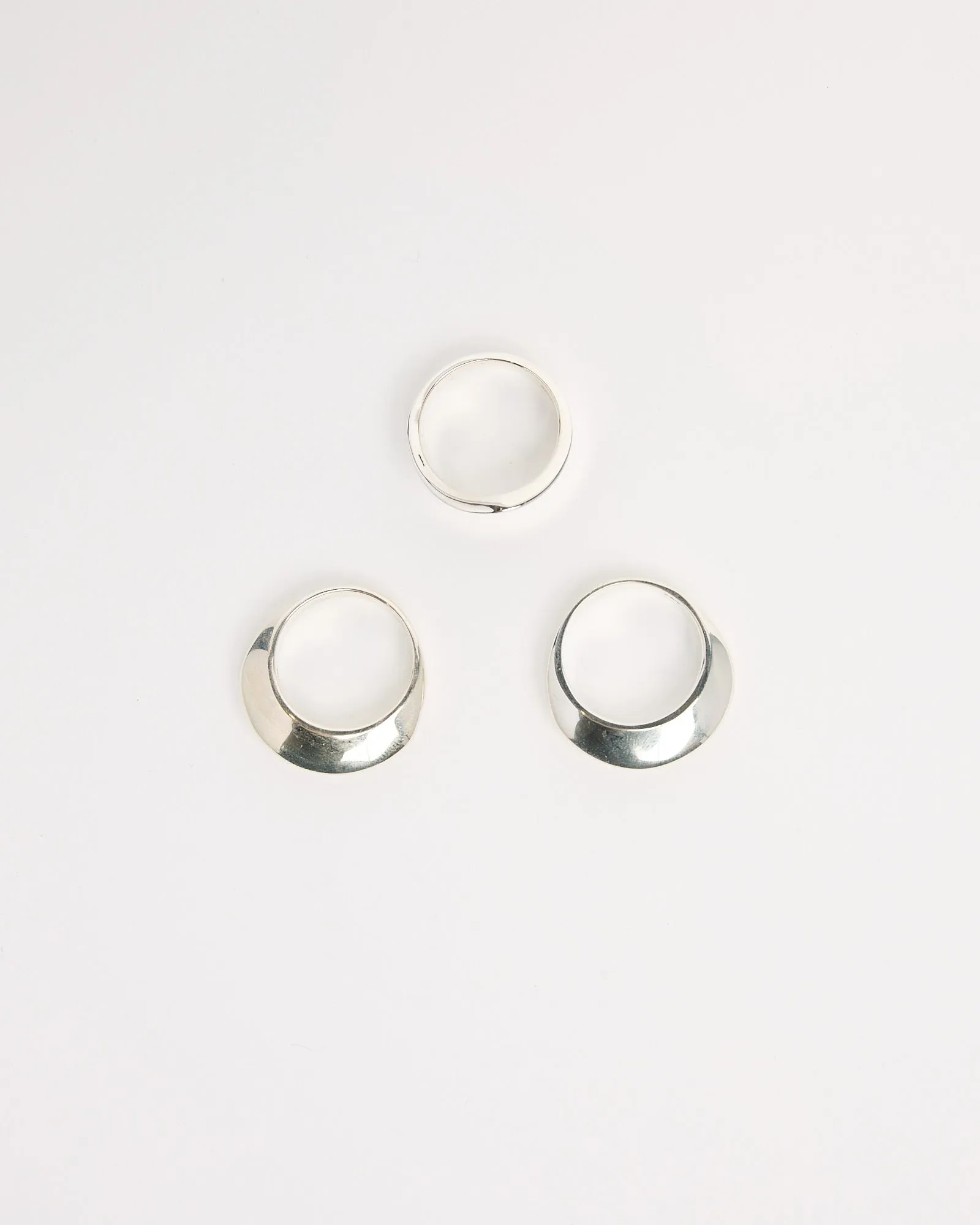 Disc & Dimple Ring Set in Sterling Silver