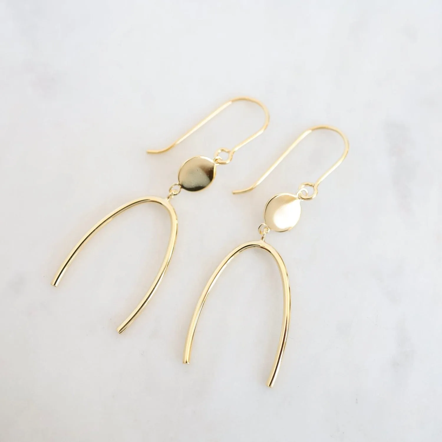 Dot & Arc Hook Earring in Gold Vermeil