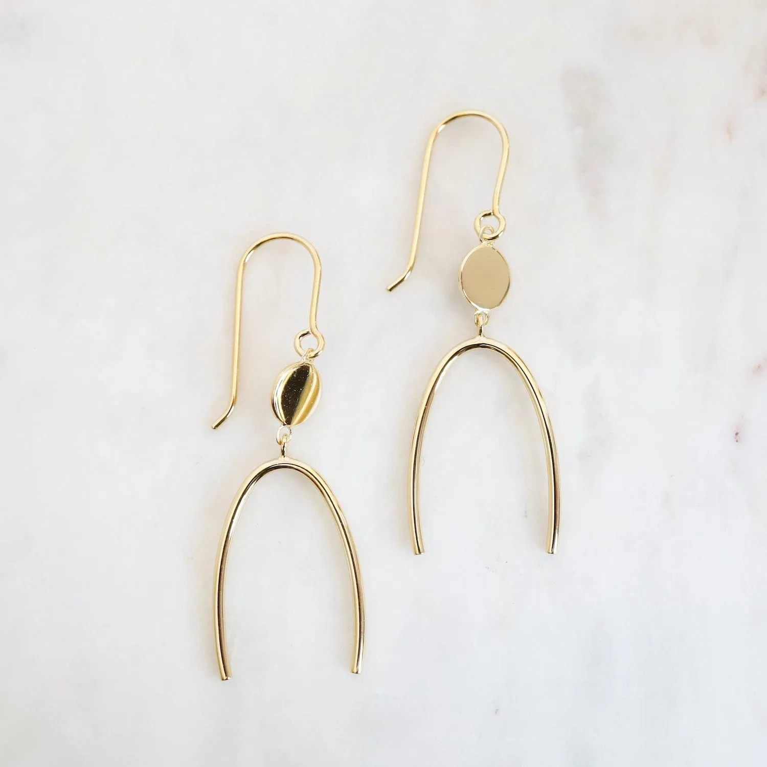 Dot & Arc Hook Earring in Gold Vermeil