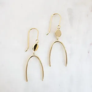 Dot & Arc Hook Earring in Gold Vermeil