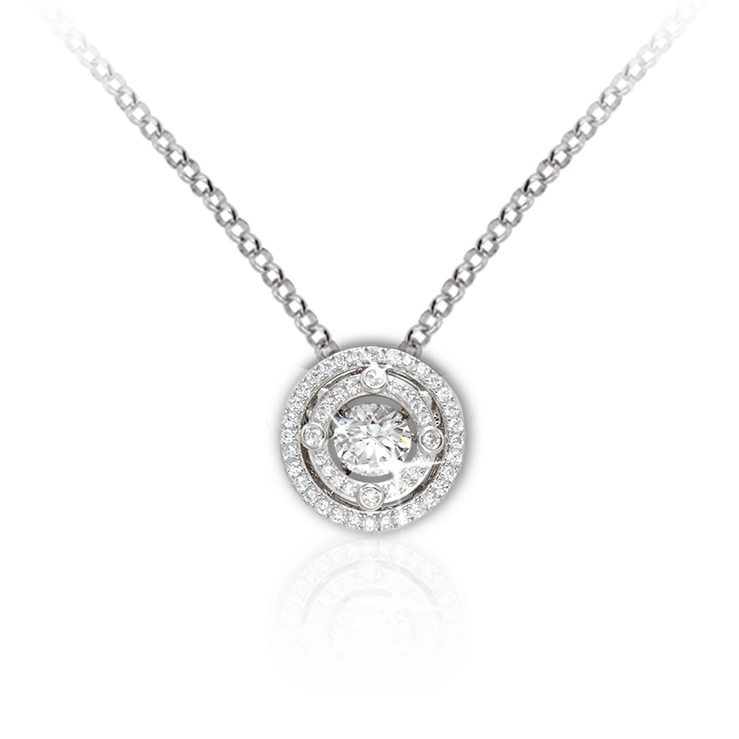 Dotted Double Halo Pendant