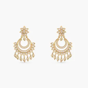 Elegance CZ Silver Chandbali Earrings