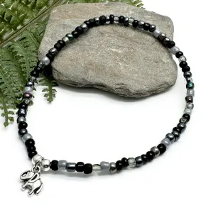 Elephant Charm Seed Bead Anklet - Colour Choice