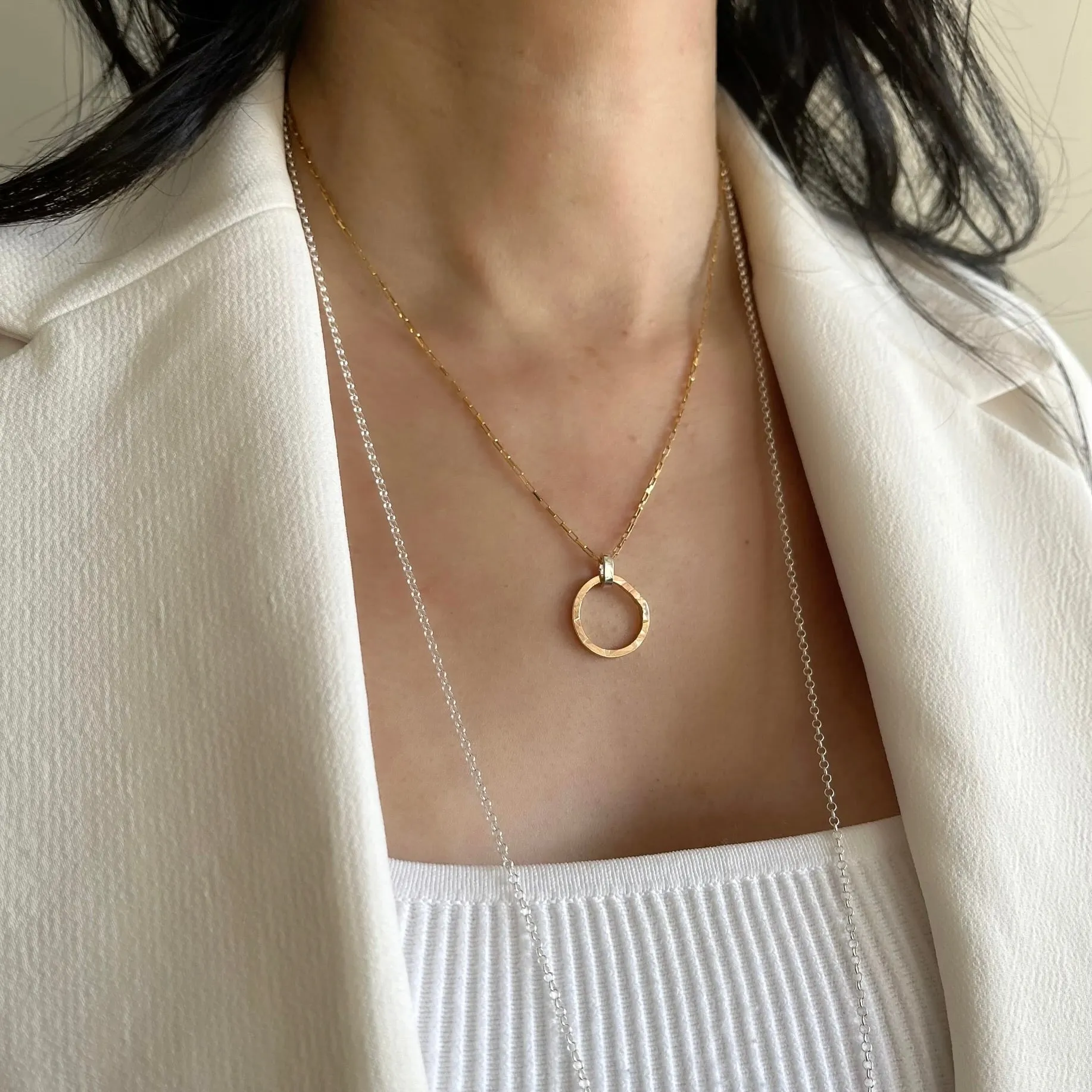 Ellipse Collection:  Bold Gold Ellipse Short Necklace