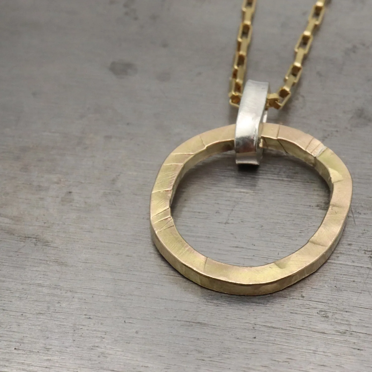 Ellipse Collection:  Bold Gold Ellipse Short Necklace