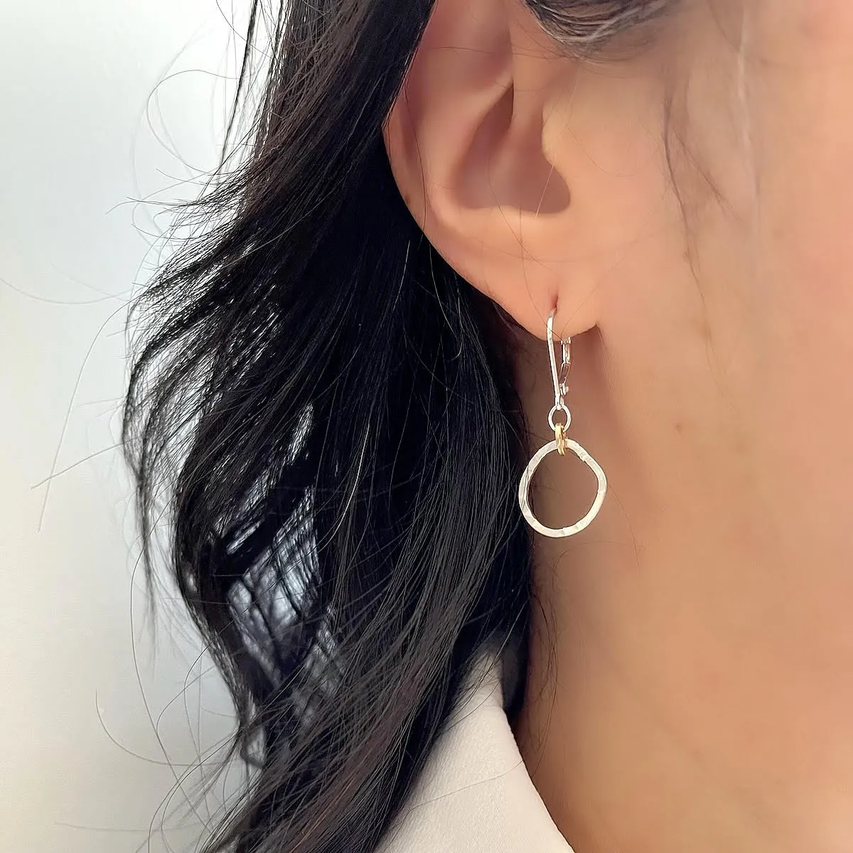 Ellipse Collection:  Bold Silver Ellipse Earrings