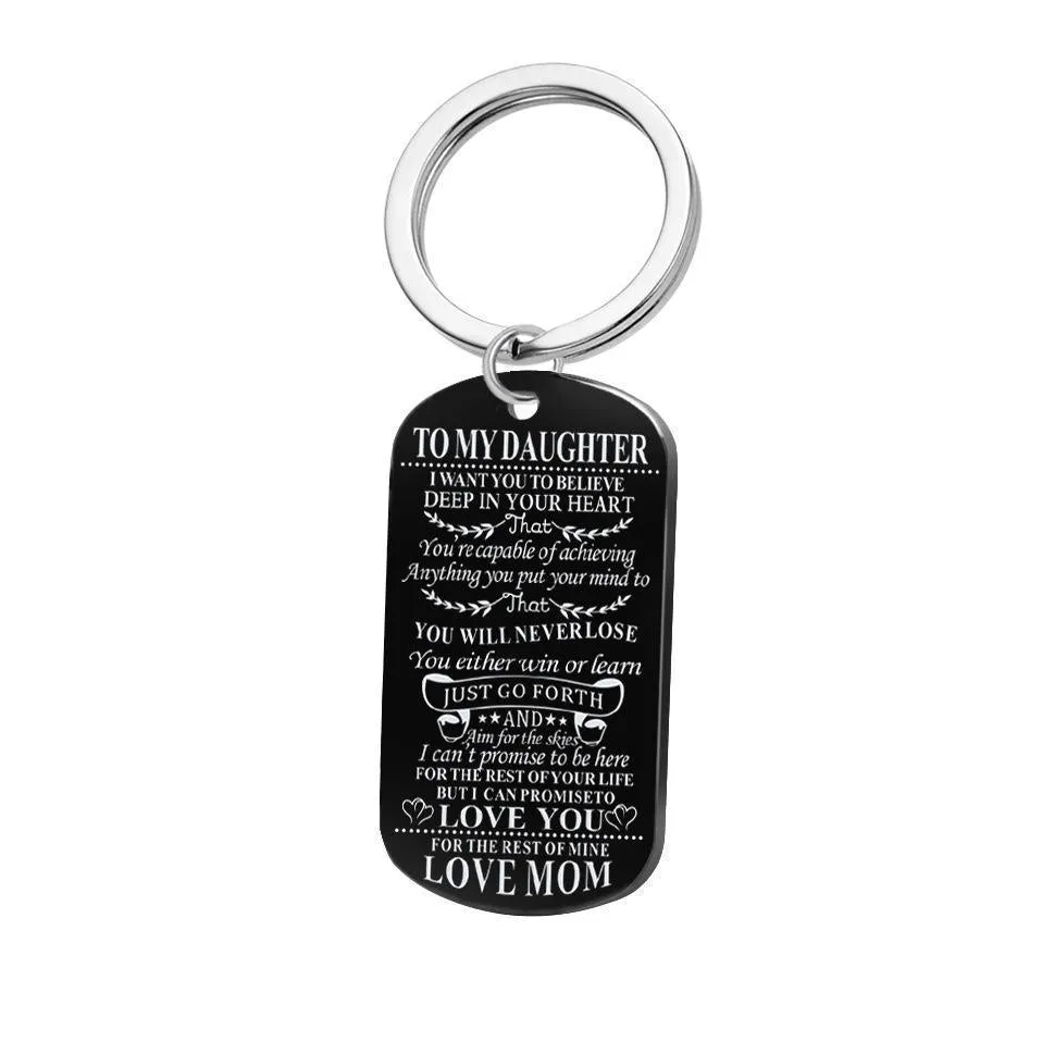 Engraving Stainless Steel Tags Dad   Mom To Son   Daughter