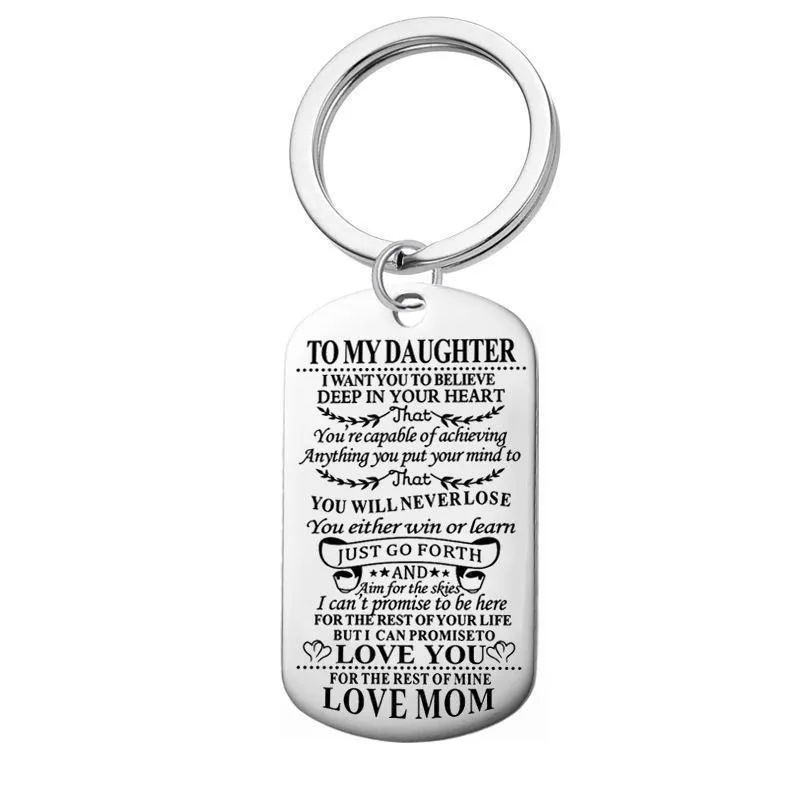 Engraving Stainless Steel Tags Dad   Mom To Son   Daughter