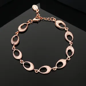 Estele Rose Gold Plated Striking Patterned Bracelet for Women