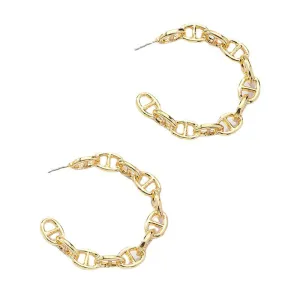 Exaggerated Metal Chain Earrings Set - Vienna Verve Collection