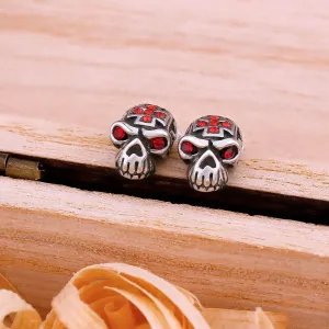 Fashion Cross Skull Stud Viking Earrings