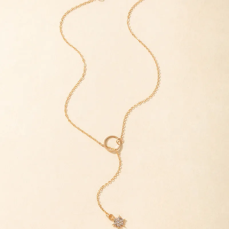 Fashion Small Jewelry, Simple Ins Style Small Circle Necklace, Trendy Diamond Necklace