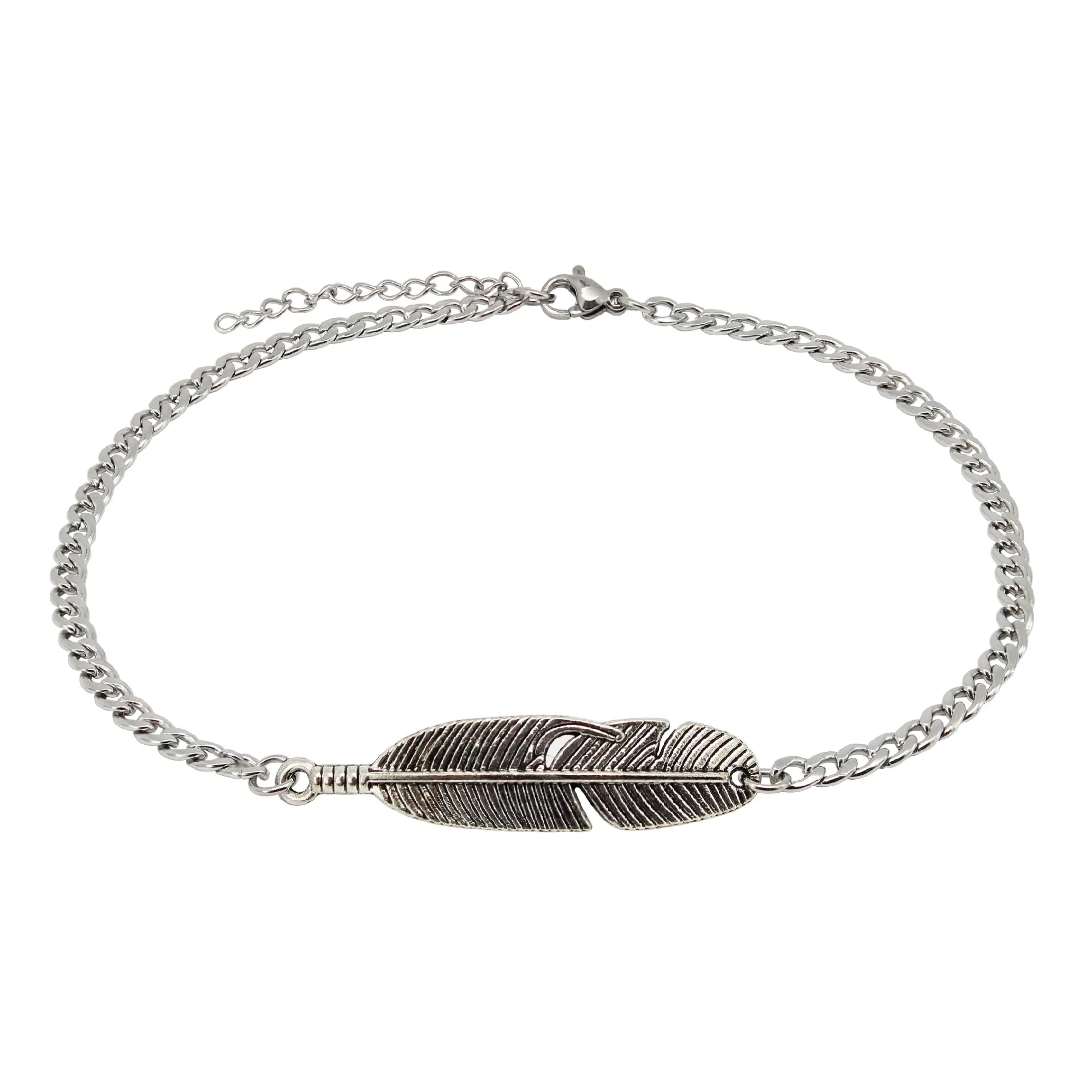 Feather Anklet (Silver-Plated)