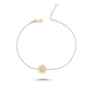 Flower of Life Dainty Silver Chain Bracelet