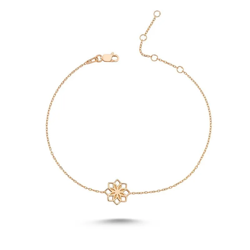 Flower of Life Dainty Silver Chain Bracelet