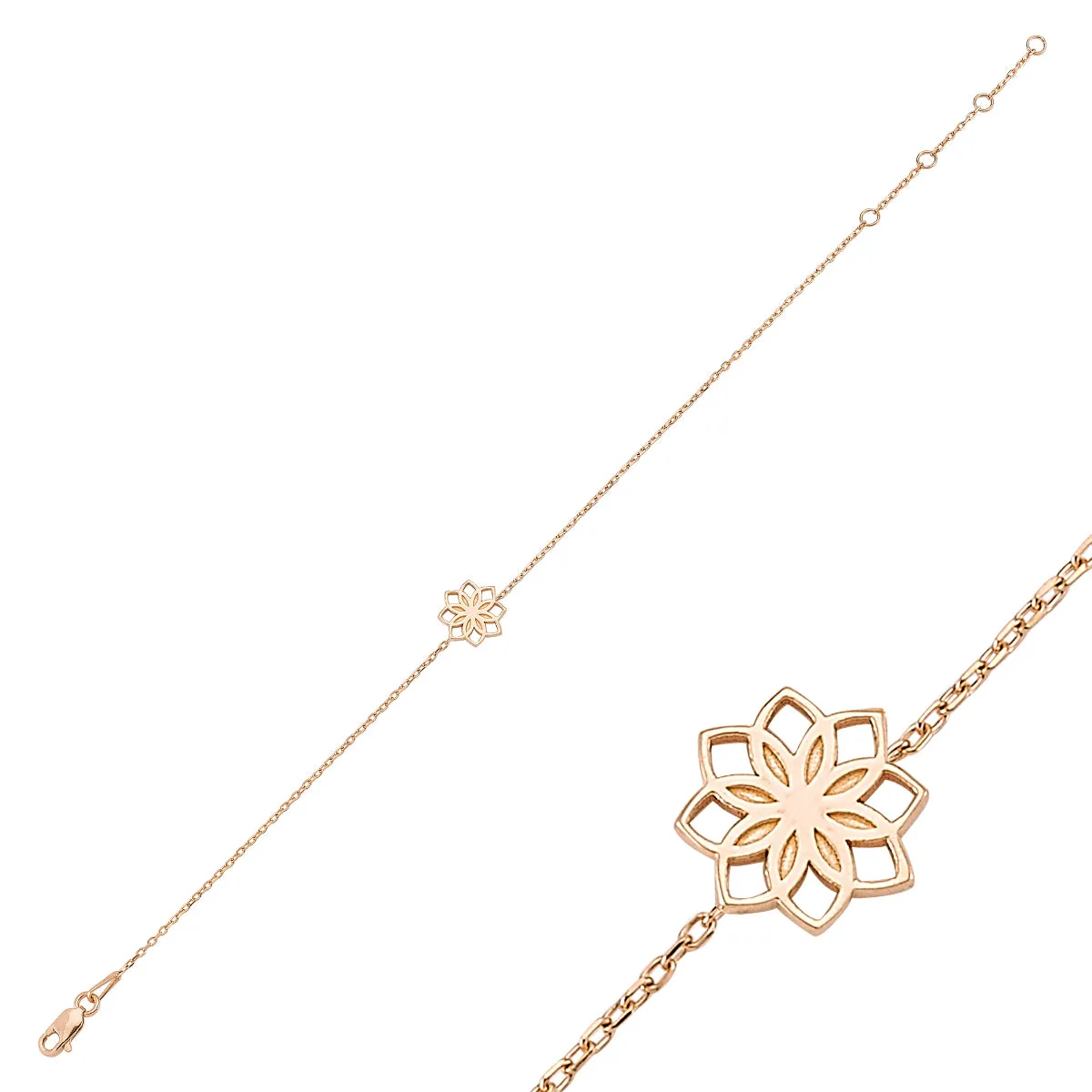 Flower of Life Dainty Silver Chain Bracelet