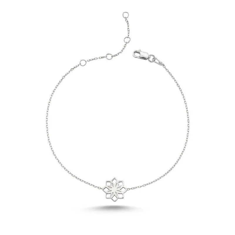 Flower of Life Dainty Silver Chain Bracelet