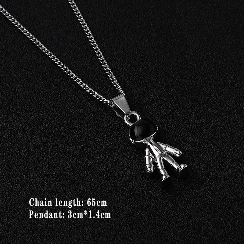 Flytonn Goth Fashion New Cross Pendant Long Necklace Men Punk Trendy Simple Titanium Stainless Steel Chain Mens Jewellery Gift