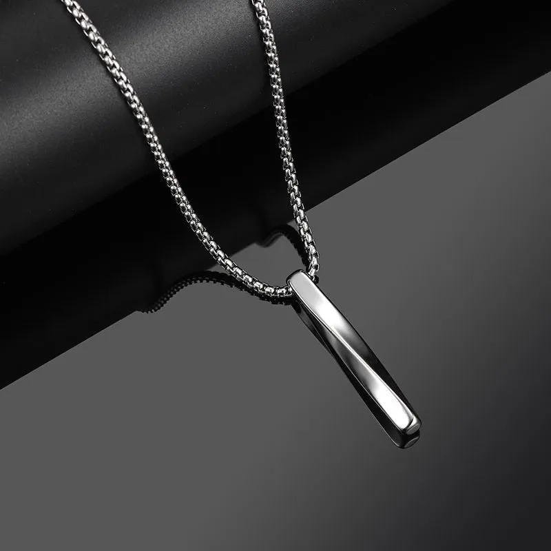 Flytonn Goth Fashion New Cross Pendant Long Necklace Men Punk Trendy Simple Titanium Stainless Steel Chain Mens Jewellery Gift