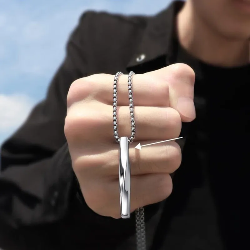 Flytonn Goth Fashion New Cross Pendant Long Necklace Men Punk Trendy Simple Titanium Stainless Steel Chain Mens Jewellery Gift