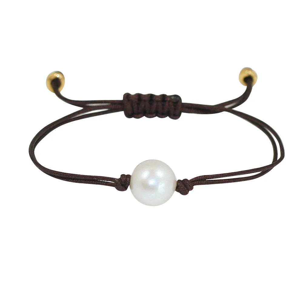 Freshwater Pearl Splash Bracelet in Dark Brown