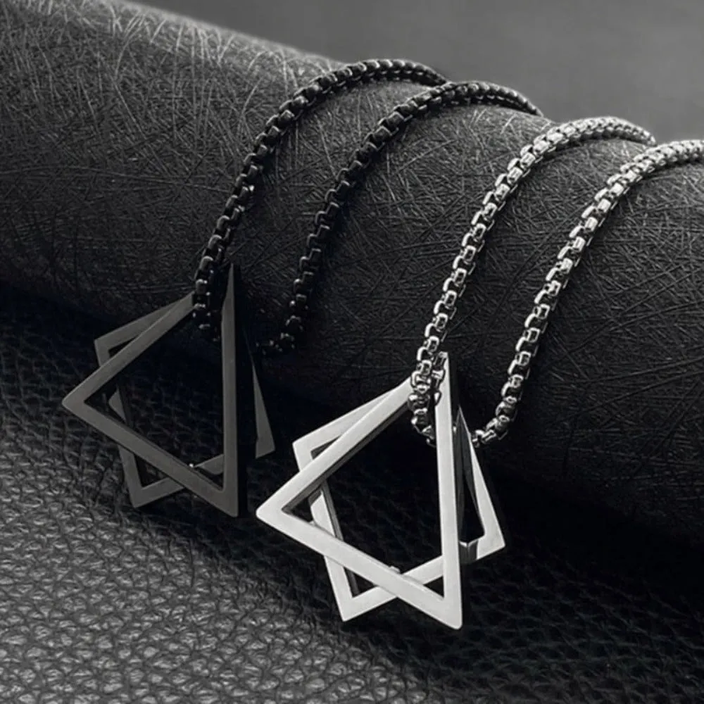 Geometry Triangle And Square Necklace