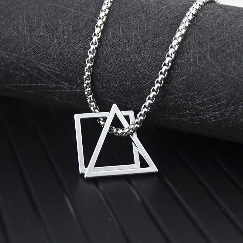 Geometry Triangle And Square Necklace