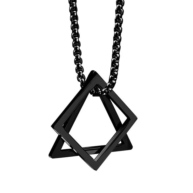 Geometry Triangle And Square Necklace