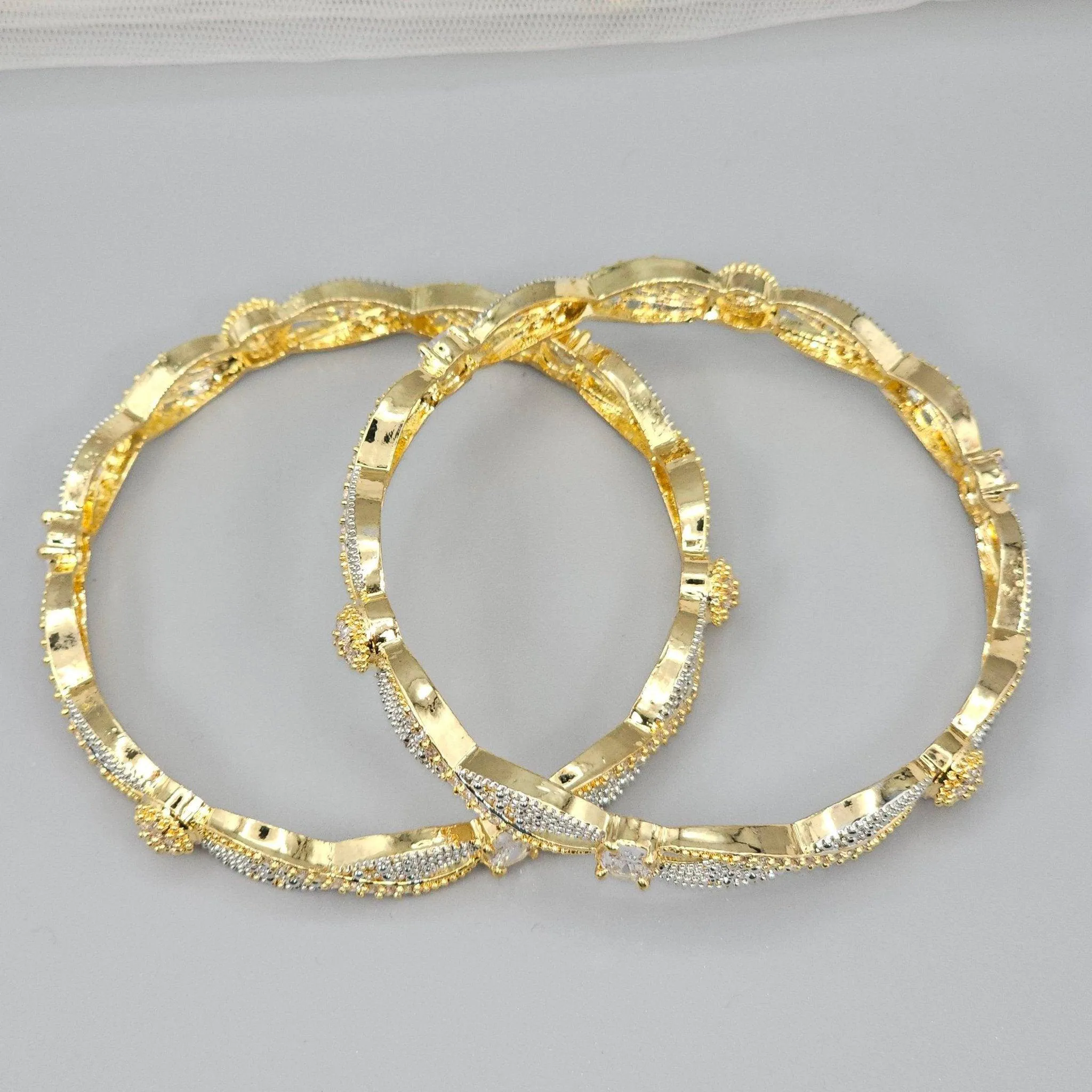 Gold Silver AD Bangle Set