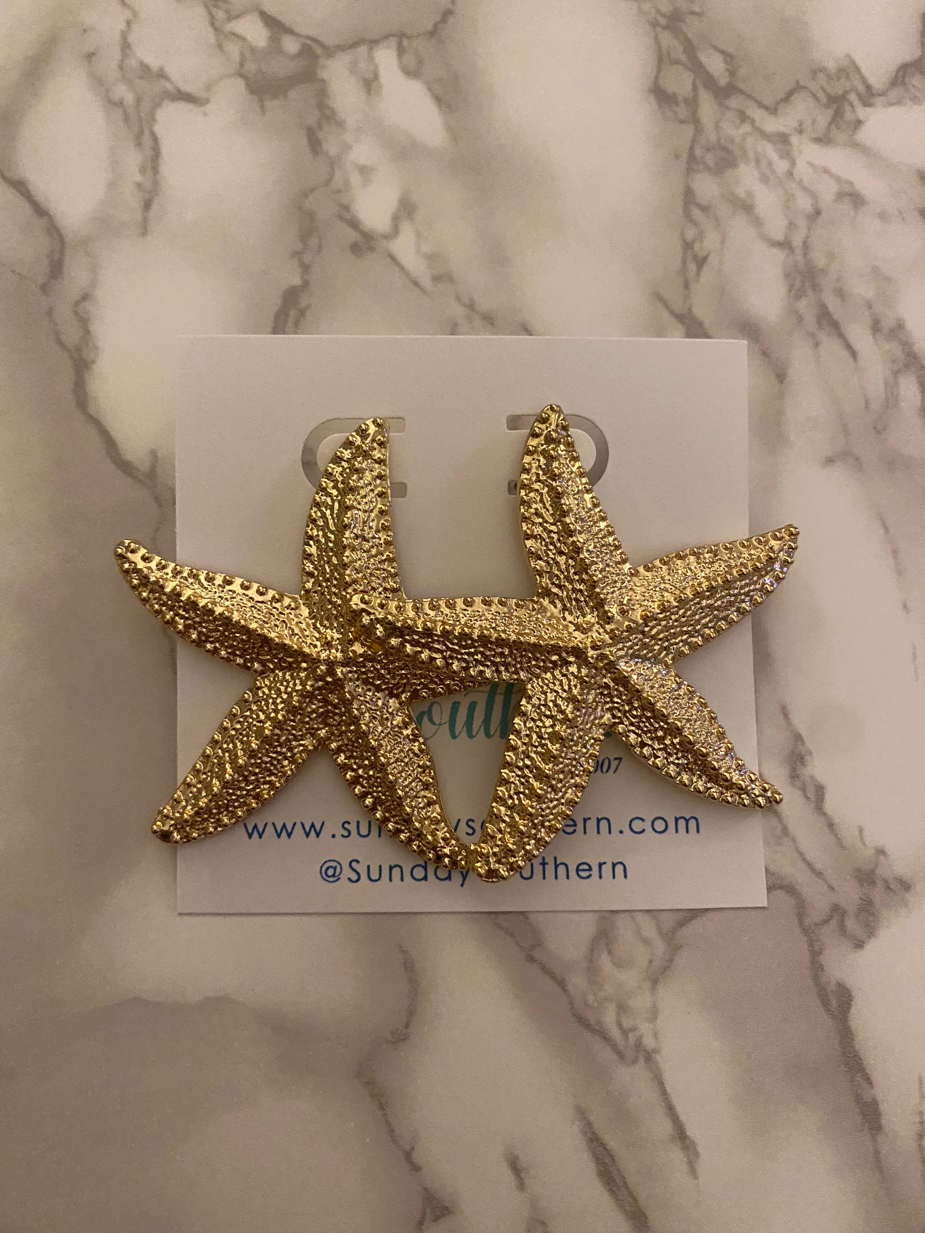 Golden Starfish Earrings