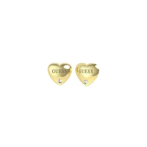 Guess Is For Lovers Bold Heart Gold Stud Earrings UBE70105