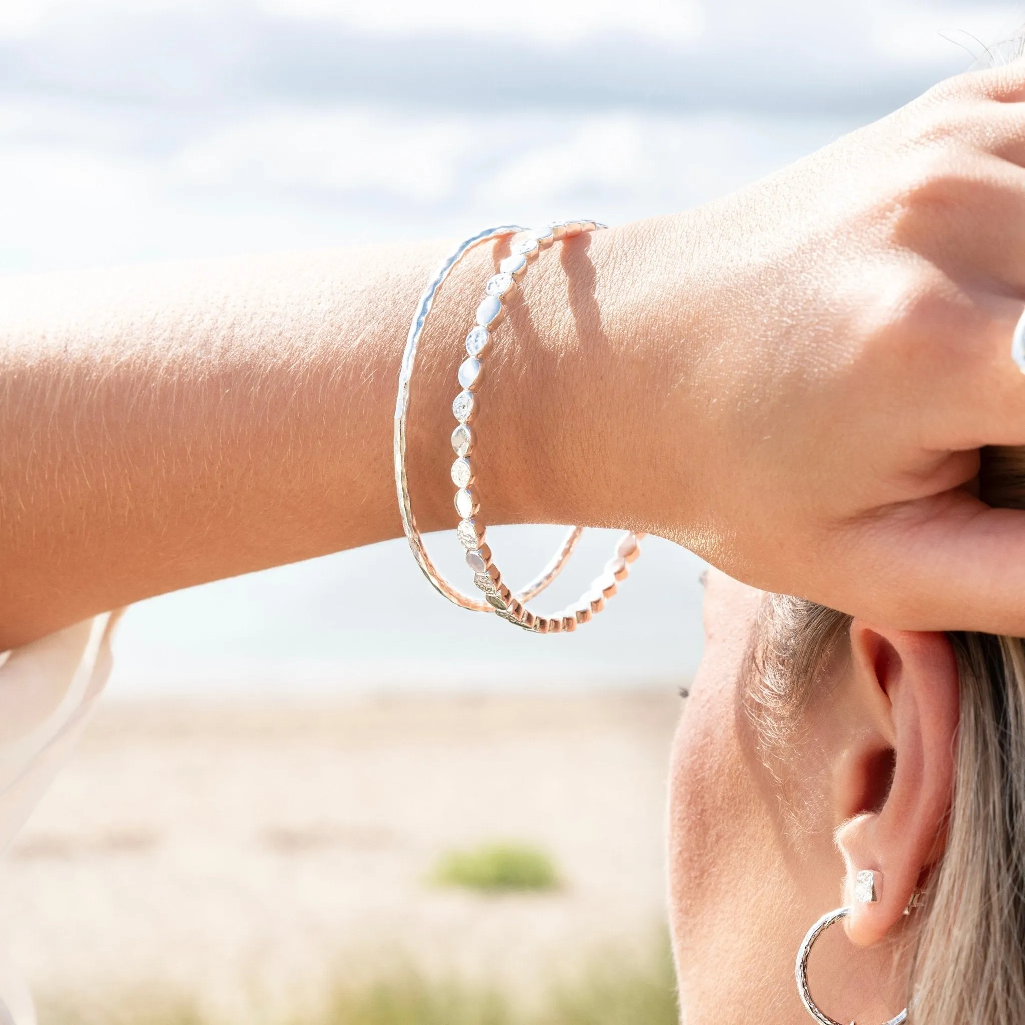 Hammered stacking bangle