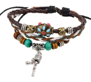 Handmade Colorful Bohemia beads Leather Adjustable Bracelet Wristband Jewelry Bijouterie Unisex Girls Woman