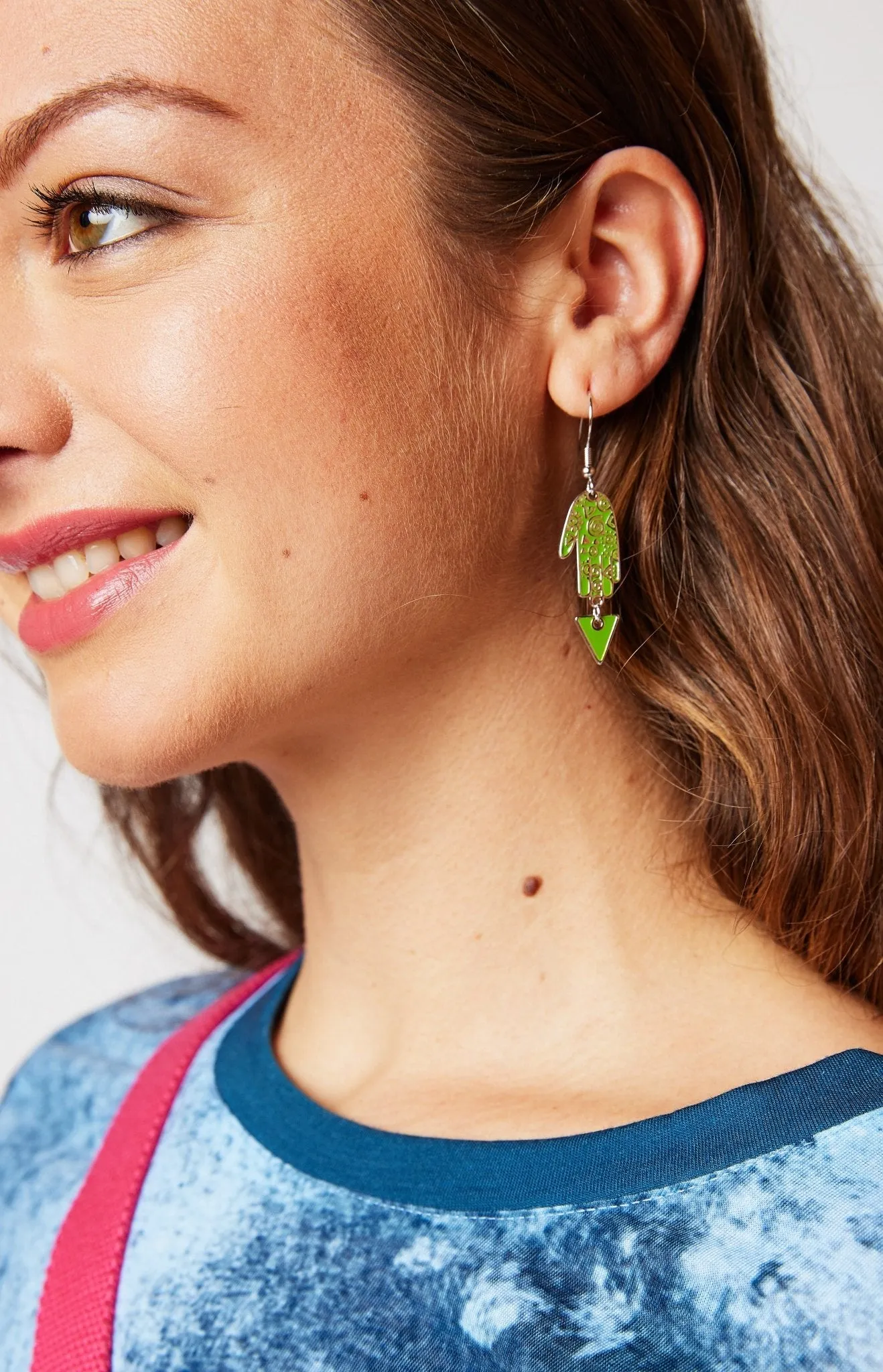 Healing Hands Earrings - Green