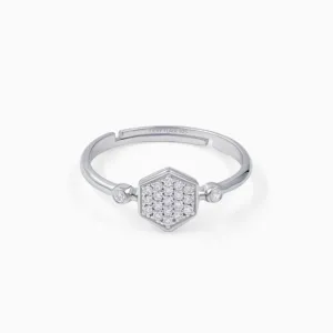 Hexagonal Silver Ring