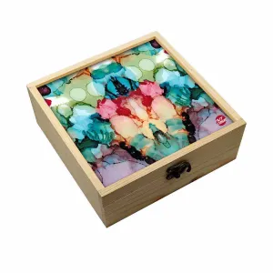 Jewellery Box Makepup Organizer -  Alcohol Ink Styled Design