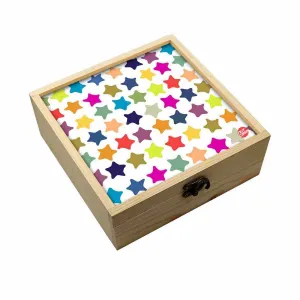 Jewellery Box Wooden Jewelry Organizer -  Colorful Star