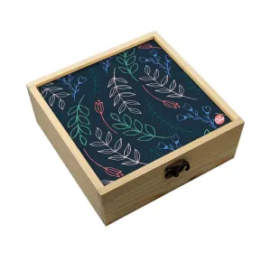 Jewellery Box Wooden Jewelry Organizer -  Cute Twigs Blue