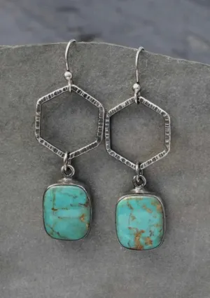 Jewelry - Vintage Turquoise Geometric Drop Earrings