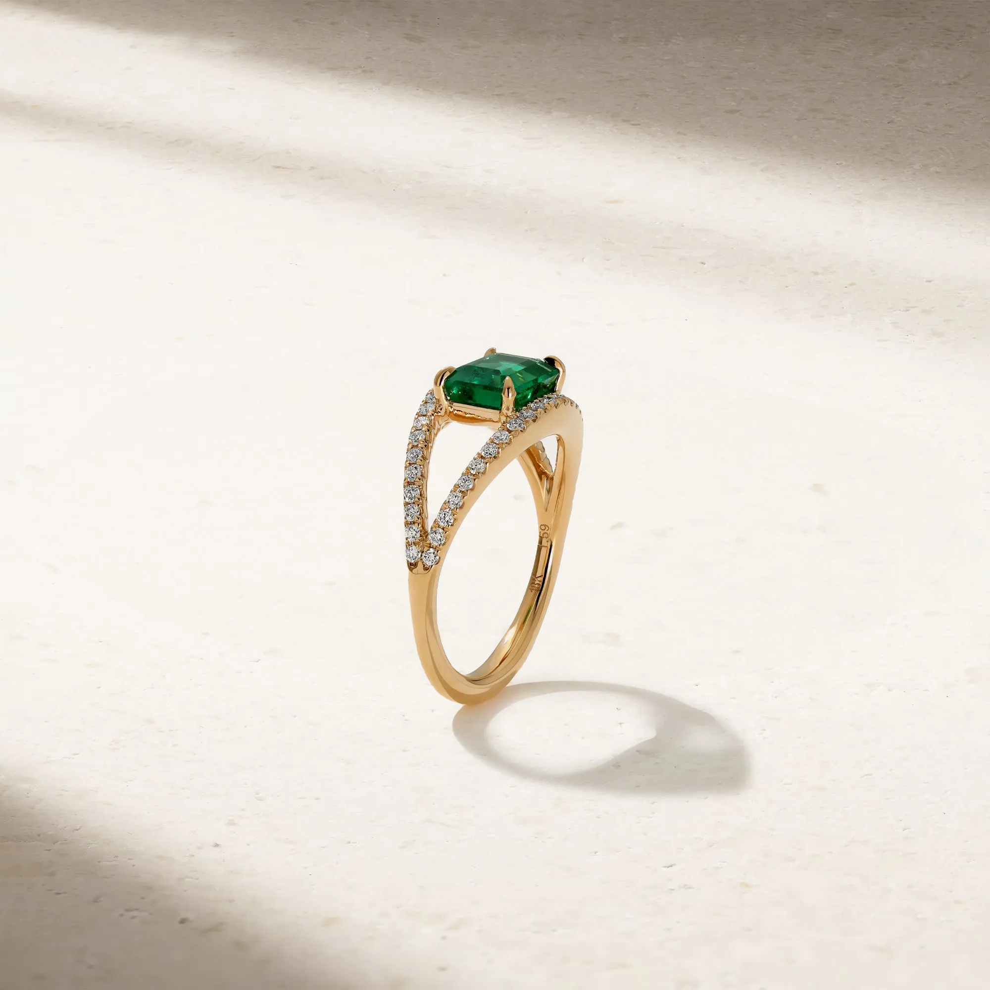 Joker Emerald and Diamond Ring