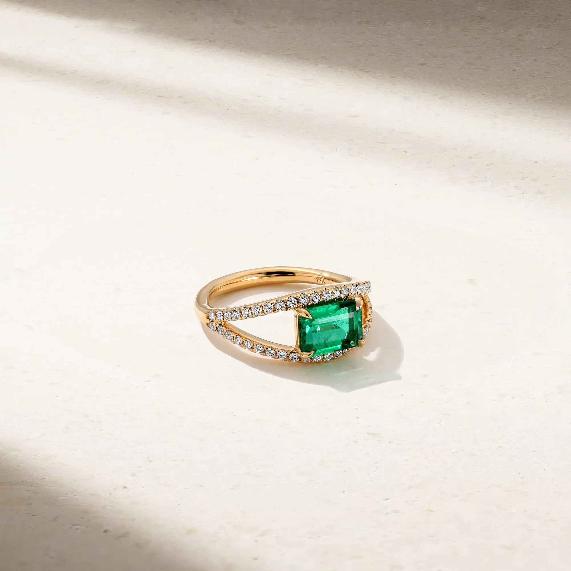 Joker Emerald and Diamond Ring