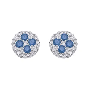 KATARINA Blue and White Diamond Fashion Earrings (1 cttw)