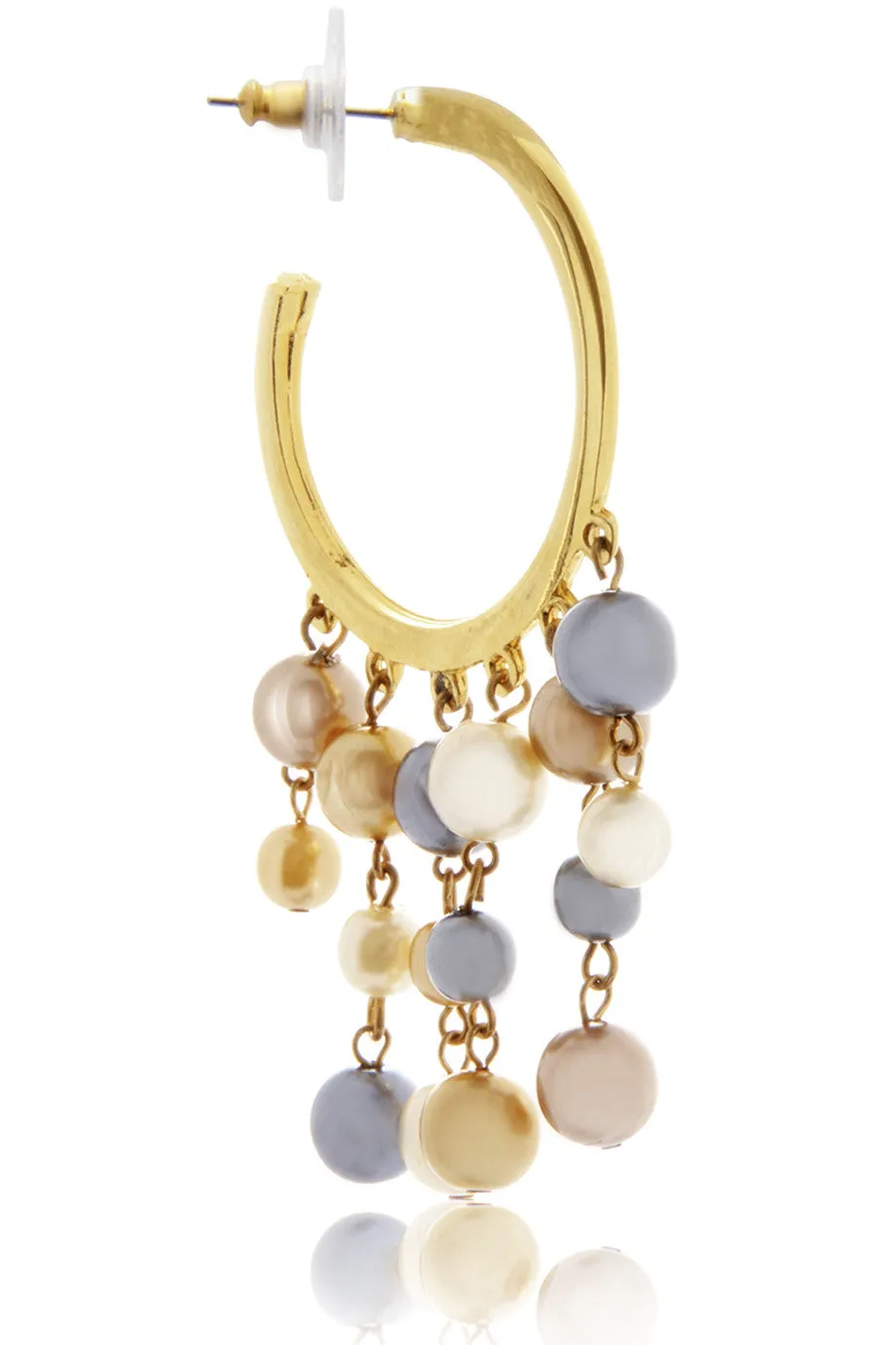 Kenneth Jay Lane Multi Pearl Hoops