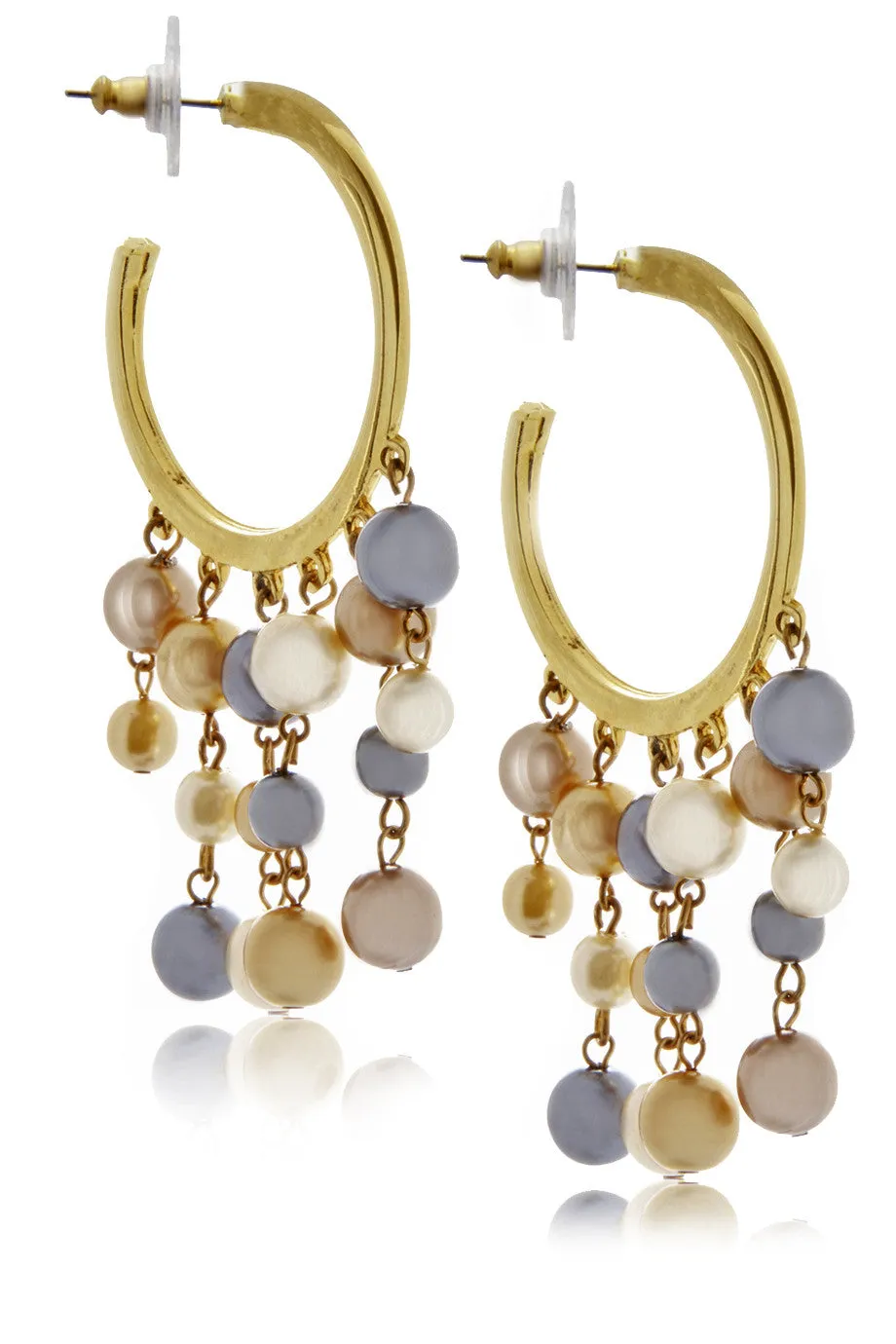 Kenneth Jay Lane Multi Pearl Hoops