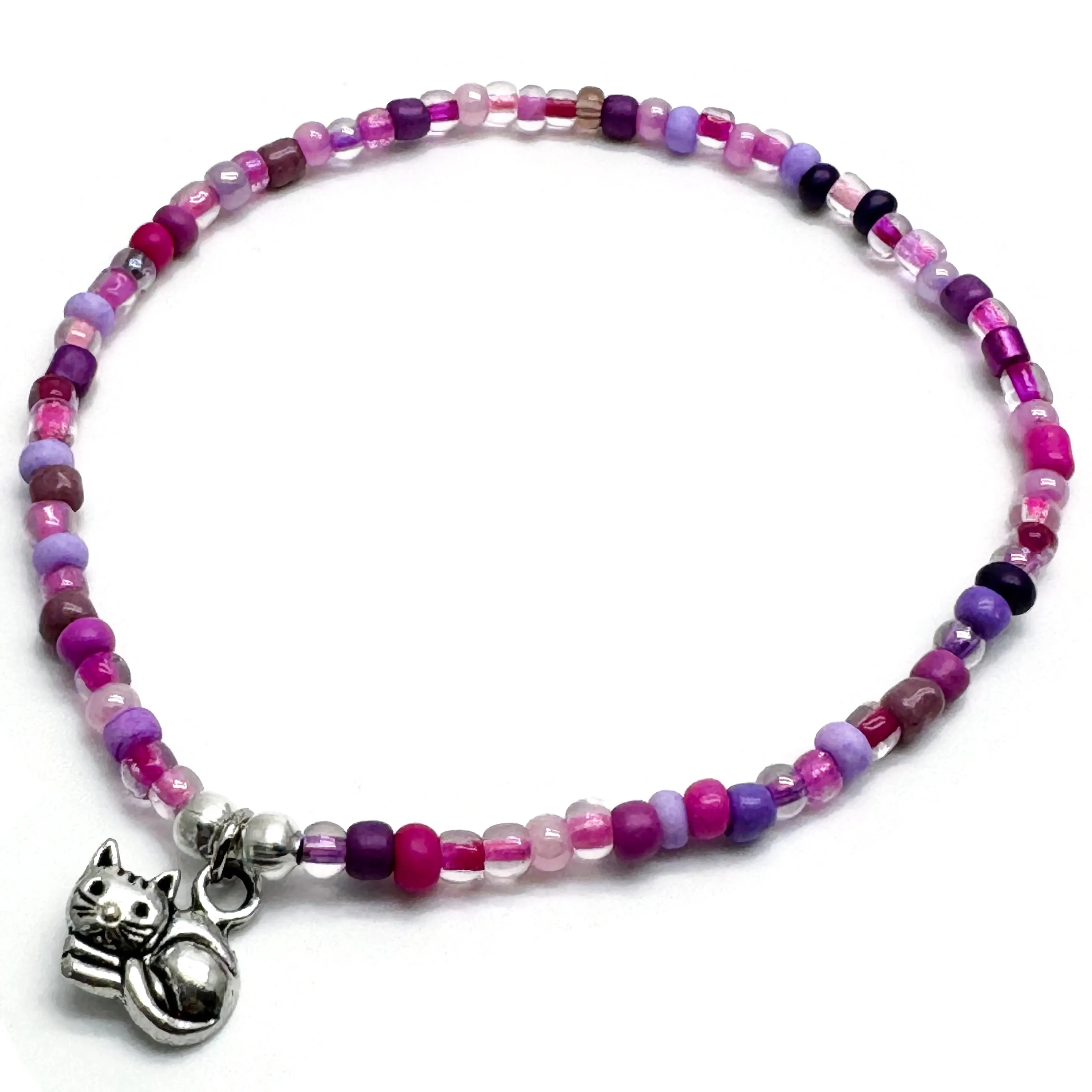 Kitty Cat Seed Bead Anklet - Colour Choice