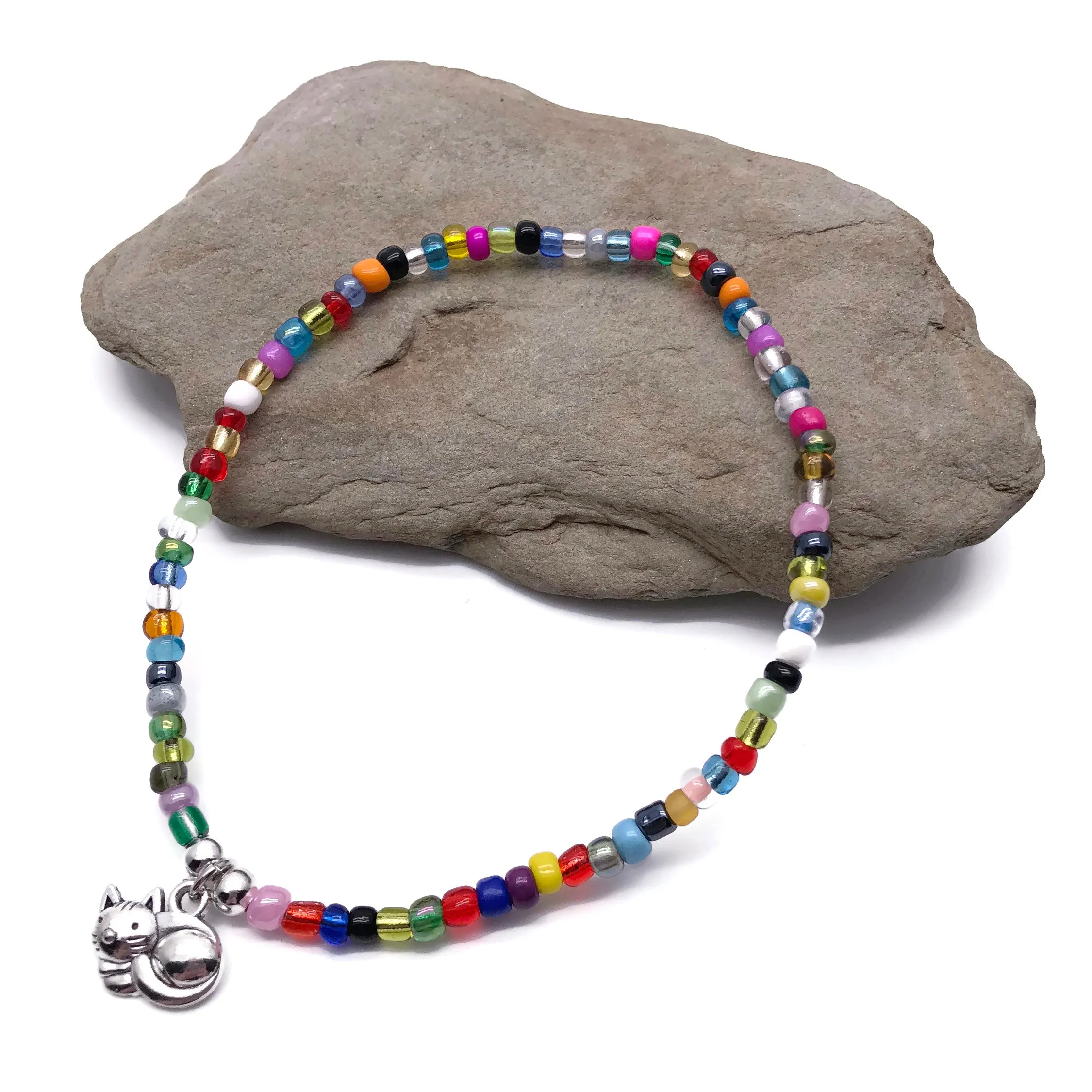 Kitty Cat Seed Bead Anklet - Colour Choice